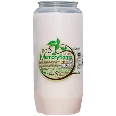 Set 24 candele albe cu ulei 5 zile pentru cimitir ZO5 Memoryflame 305 g Zniczplast